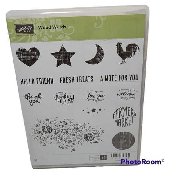 Stampin' Up WOOD WORDS Rubber Stamps - Picture 1 of 12
